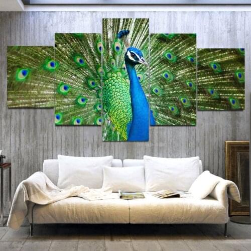 Peacock canvas oil painting poster decoration 3D wall canvas TV living room sofa background wall decoration bedroom decoration