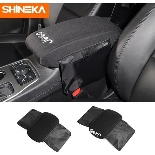 SHINEKA Armrests For Grand Cherokee Car Front Seat Armrest Box Pad Cover Storage bag Accessories For Jeep Grand Cherokee 2011