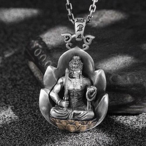Solid 999 Sterling Silver handmade mens women Buddha pendant Charm amulet jewelry A5252
