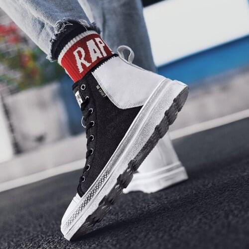 Casual negras hightop sneakers canvas sapato zapatos with fashion breathable leisure mens shoes hot casuales black sale top man