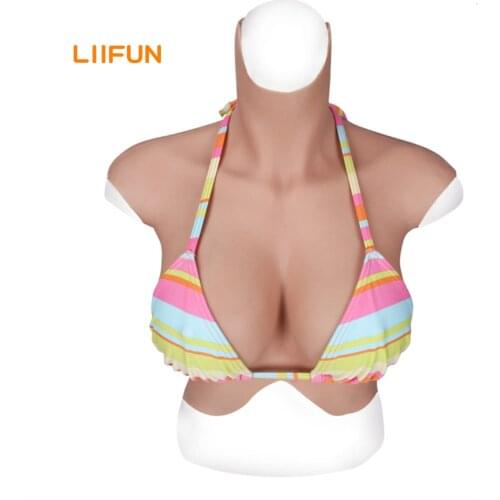 Liifun Realistic Silicone Breast Forms with Extended Arm Design Fake Boobs for Cosplay Transgender Crossdressers