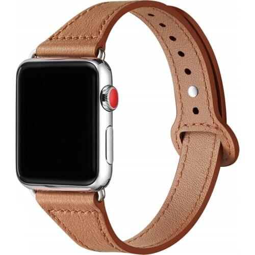 Leather strap For Apple watch series 6 5 4 se iWatch 3 42mm 38mm Slim watchband belt correas bracelet Apple watch band 44mm 40mm