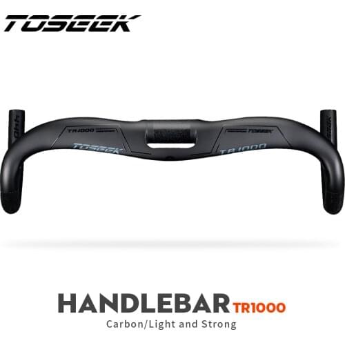 TOSEEK Handlebar TR-1000 Road Carbon Handlebar Matt Black Bicycle Handle bar Internal Wiring 400/420/440mm Handlebars