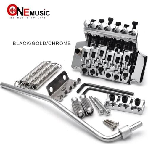 Tremolo Bridge 6 String Double Locking Tremolo System for Electric Guitar Black/Gold/Chrome