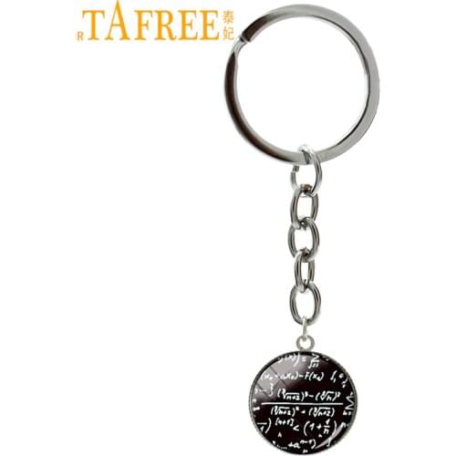 TAFREE Vintage Mathematical Formula keychain school blackboard writing Math Greek Symbol key chains teachers jewelry gift B1242
