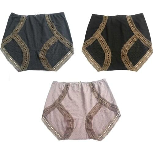 Women High Waist Panties Cotton Breathable Soft Underpants Sexy Female Lingerie Comfort Underwear Lingerie 3pcs/Lot