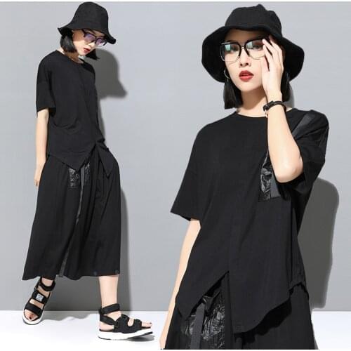 Korean Harajuku Street Ins Women T-shirts 2021 Boyfriend Short-sleeved Summer Tees Casual Fashion Women All-match Irregular Tops