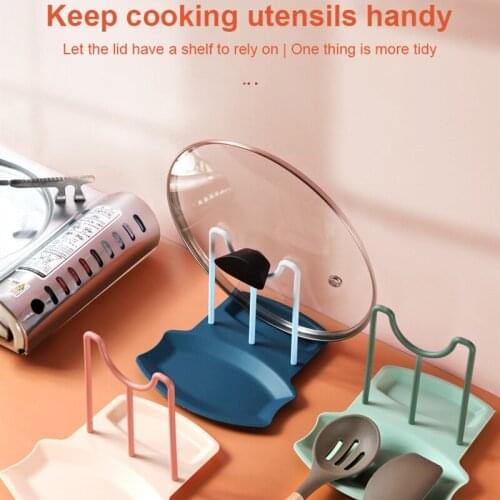 1 Pcs Kitchen Storage Rack Vegetable Tray Creative Household Dining Table Top Shovel Shelf For Put Pot Cover Spoons And Shovel