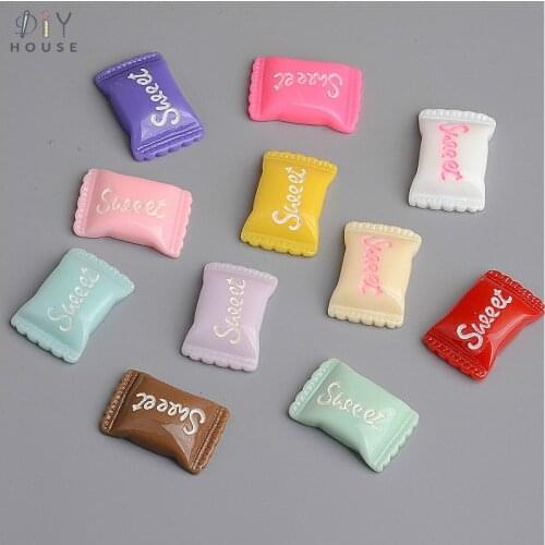 10/20/50Pc Cute Imitation Sweet Candy Flatback Planar Resin Color DIY Craft Supplies Hair Accessories Phone Shell Decor Material