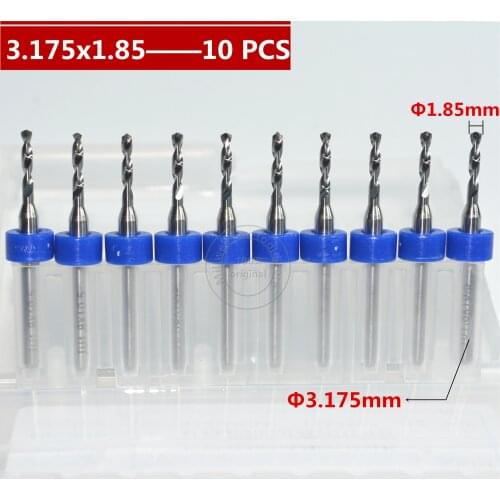 10PCS-3.175mm*1.85mm,CNC Computer machine tool,Print Circuit Board drill,woodworking router bit, Carbide Micro Drilling Bits