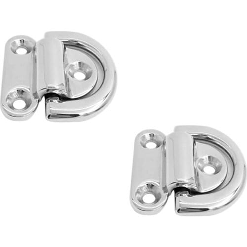 2PCS Marine Grade 316 Stainless Steel Boat Lashing D Ring Tie Down Cleat for Yacht Motorboat Truck