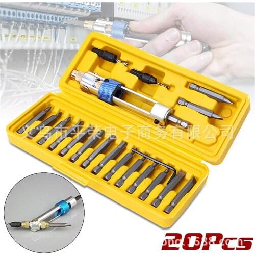 20 pcs/set HSS countersunk head drill bit screwdriver conversion dual-use quick-change power tool accessories