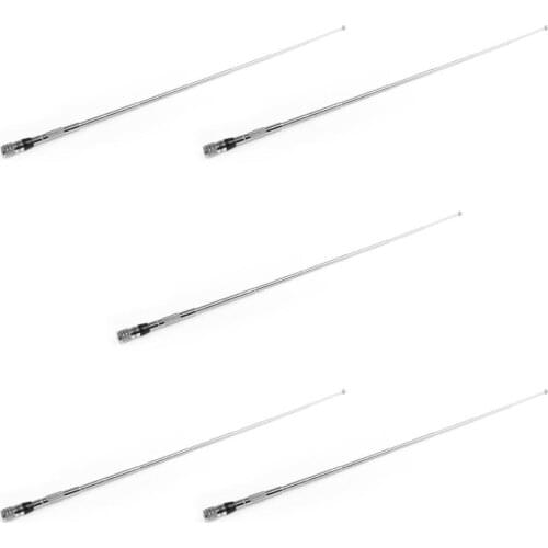 Artudatech 5Pcs VHF 136-174MHz SMA-Male Extendable Metal Bendable Ham Radio Antenna for HYT 165mm