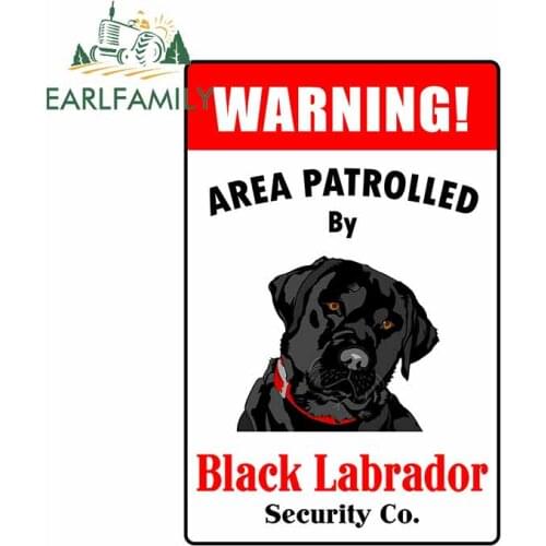 EARLFAMILY 13cm x 8.6cm for Patrolled By Black Labrador Trunk Anime Peeking Decal Motorcycle Car Stickers Personality Decoration