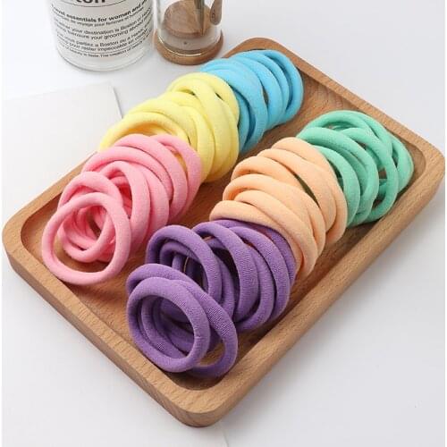 50pcs Elastic Hair Bands Girls Solid color Rubber Band Ponytail Holder Gum Headwear Korean Girl Hair Accessories Ornaments