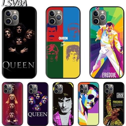 Freddie Mercury For Apple iPhone 12 11 XS Pro Max Mini XR X 8 7 6 6S Plus 5 SE 2020 Black Silicone Cover Phone Cross