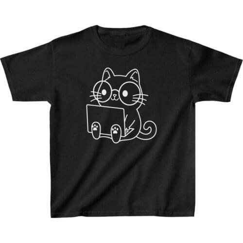 Cute Nerd Cat with Laptop T-Shirt Cute Cat Tee Nerd Cat Shirt Cat Lover Shirt Lover Shirt Funny Cat Shirt Gift for Cat Lovers