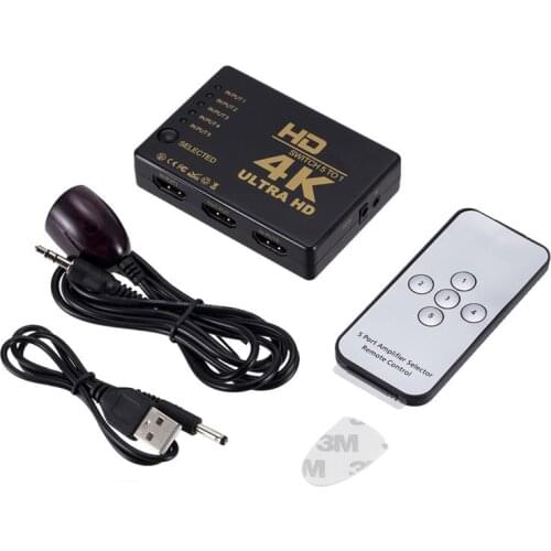 HDMI-compatible Switcher Five In One HD Security Video Switcher 5 In 1 Out with Remote Control Super Function