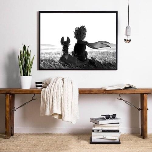 Little Prince Cartoon Canvas Painting Wall Art Nordic Posters and Prints Wall Pictures for Living Room Decoration Frameless