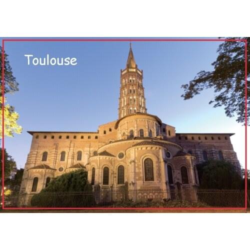 Metal Wrapped Magnets SOUVEMAG 78*54mm Basilica Of St. Sernin Gift 20186 Toulouse Tourist Memorabilia Gift