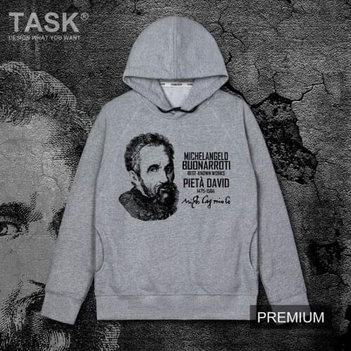 Celebrity Michelangelo Buonarroti Italy Renaissance David sculptor Painter cotton long sleeve hoodies mens Popular Pullovers new