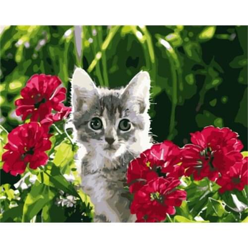 PAINTBOY Framed Pictures Painting By Numbers of Animal Handwork Canvas Oil Painting Home Decor For Living Room