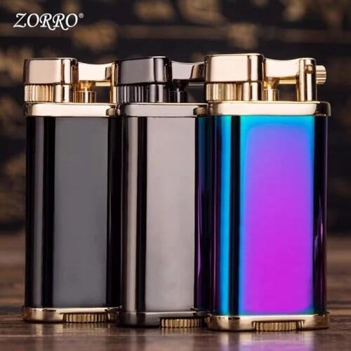 New Zorro Original Kerosene Lighter Creative Windproof Retro Cigarette Oil Lighter Grinding Wheel Flint Lighter Smoking Men Gift