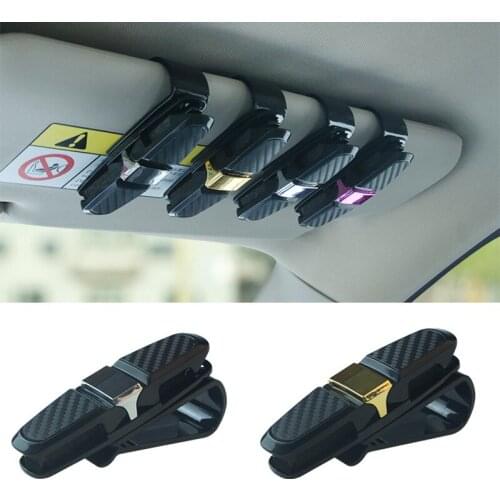New Portable Fastener Cip Eyeglasses Clip Ticket Card Clamp ABS Car Glasses Cases Black Car Sun Sunglasses Holder