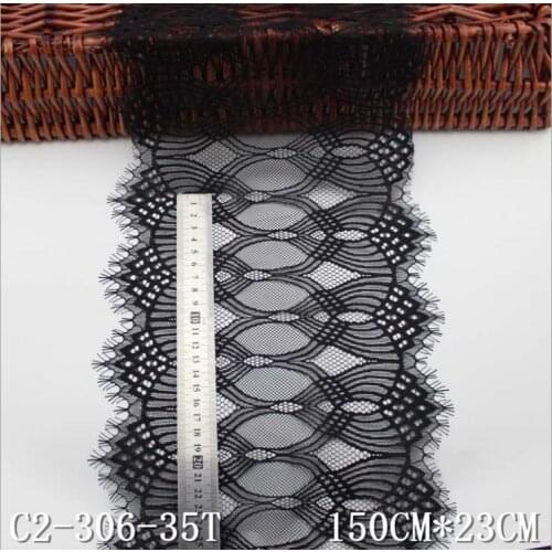 New arrival 23cm irregular wavy edges non-elastic eyelash lace for womens Accessories