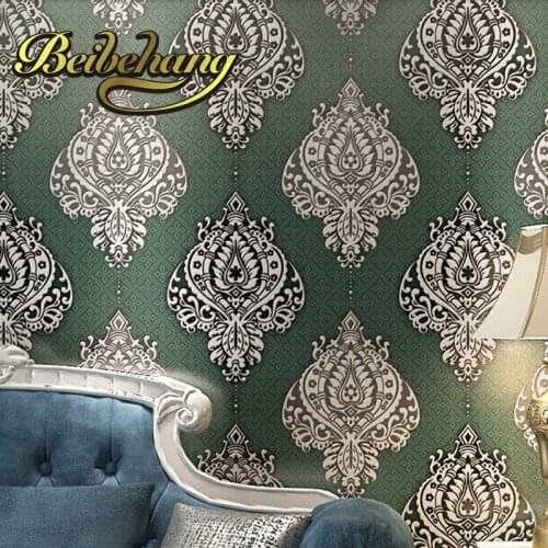 Beibehang The Wood-grade non-woven wallpaper European flexible packaging film luxurious living room TV backdrop spades