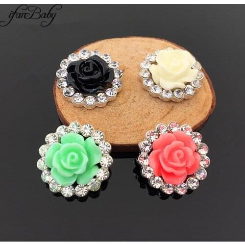 Alloy Flat back for DIY Hair Accessories rhinestone buttons