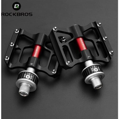 ROCKBROS MTB Bicycle PedalesQuick Release Rainproof Seal Bearing Widened Non-slip Chrome Molybdenum Bike Road Pedal