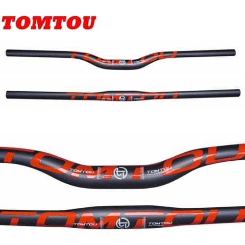 TOMTOU Full UD Matte Carbon Mountain Bicycle Flat/Rise Handlebar 31.8mm Cycling MTB Parts Red Glossy Logo 135g - TM2T93