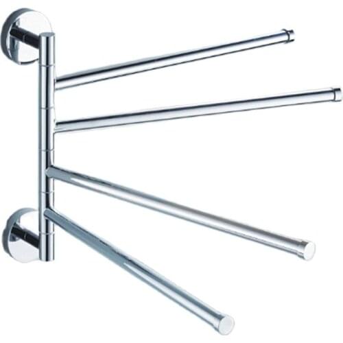 Stainless Steel 360 Degree Rotatable Towel Bar Bathroom Roll Towel Bracket Hooks Holder Bathroom Accessories