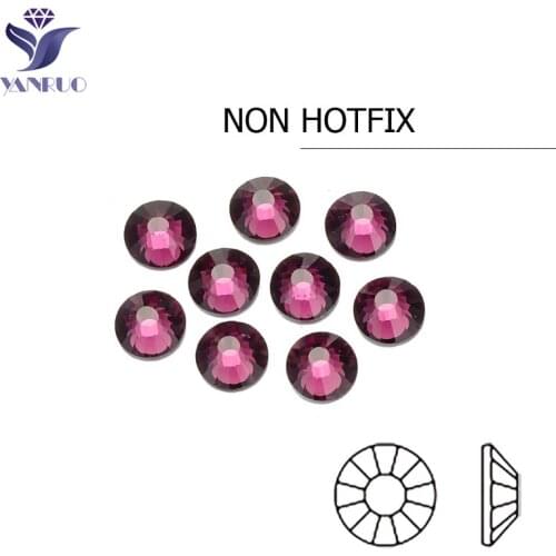 Shiny Amethyst All Sizes Non Hotfix Crystals Flatback Rhinestones nail art decorations glitter Elements Rhinestone