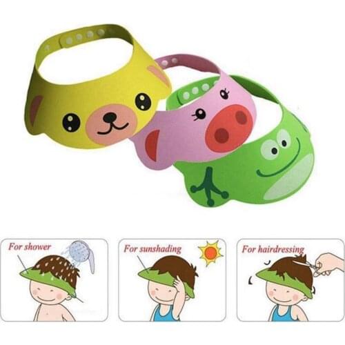 1Pc/Lot Newborn Baby Cartoon Shower Cap Sunshade Boys Girls Soft Bathing Learning