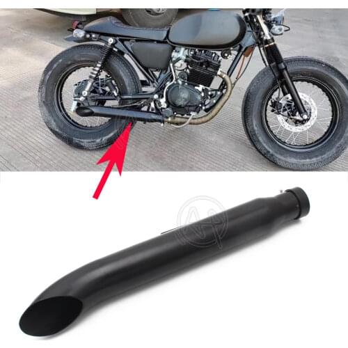 1ps Universal Motorcycle Black MetalCafe Racer Exhaust Pipe Muffler Tail Tube Silencer For Harley Bobbers /Honda CRF230F CRF150F