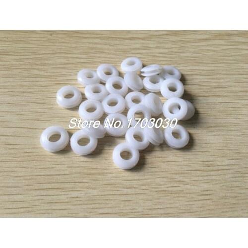 100 PCS 6mm x 11mm White Rubber Cable Wiring Grommets Gasket Ring