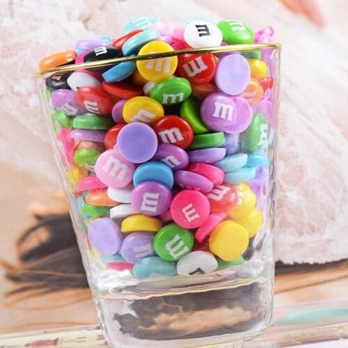 20/50Pcs M Candy Beans Flatback Planar Resin Color DIY Craft Supplies Decor Material Fridge magnet accessoriest
