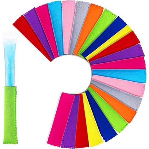 20 Packs Reusable Neoprene Freezer Pop Sleeve Multi Color Ice Pop Sleeve Popsicle Holders Bags for Kids Party Backyard Barbeque