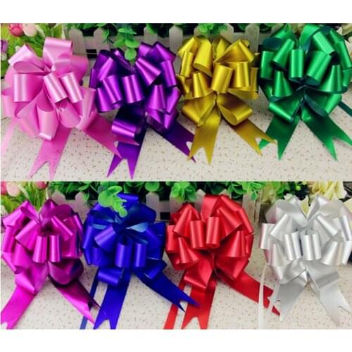 30 X Beautiful Luster solid Color 30mm Pull Bow ribbon for gift Flower bowknot Gift Packing Party Wedding Car Room Decoration