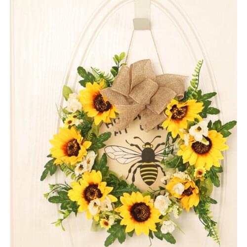40CM sunflower bouquet Bee flower wreath artificial flower home garden party wedding decoration DIY fake flowers decor