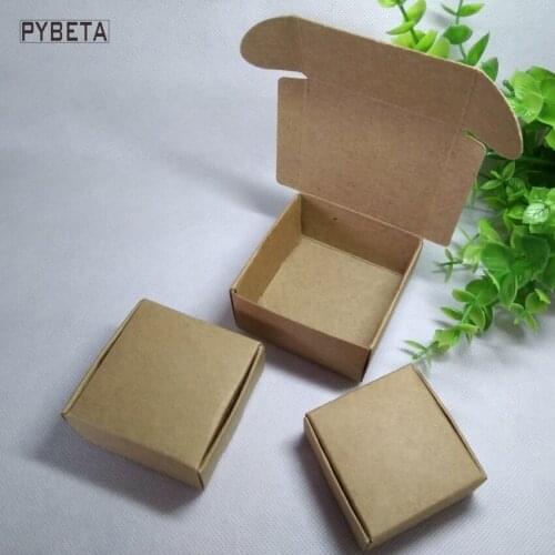 50pcs- (55-58mm) Blank kraft paper boxes DIY box for jewelry beads handmade soap candy party gift package