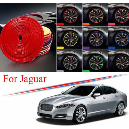 9 Colors Car Wheel Hub Rim forJaguar F-Pace F-Type I-Pace XE XF XJ XK XFL Edge Protector Ring Tire Strip Guard Rubber Decals 8M