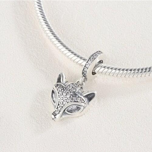 925 Sterling Silver Sparkle Clear CZ Zircon Crystal Beads Pendant Charm Bracelet DIY Jewelry Making For Original Pandora