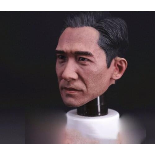 Asian Star With Short Hair 1/6 Scale Andy Lau And Tony Leung Head Sculpture Soldier Model Head Sculpture F 12'' Figure Doll Body