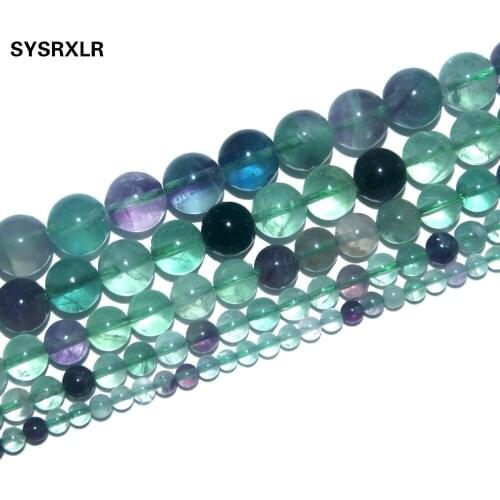Free Shipping Natural Stone Fluorite Round Loose Beads For Jewelry Making Charm DIY Bracelet Necklace 4/6/8/10/12 MM Strand 15