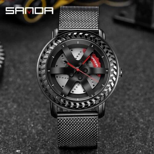 Men Car Rim Wheel Watch Custom Design Car Rim Sports Quartz Watch Stainless Waterproof Creative Male Watches Relogio Masculino