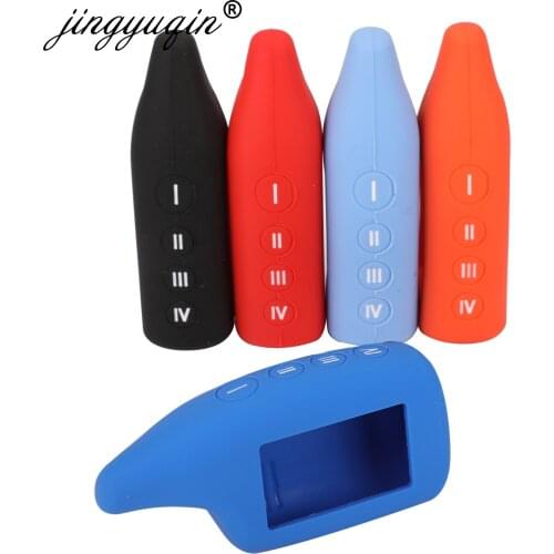 Jingyuqin 10pcs/lot Keychian Silicone Case For Scher-Khan Magicar 5 LCD Two Way Car Alarm Remote Scher khan Magicar M5 Key Cover