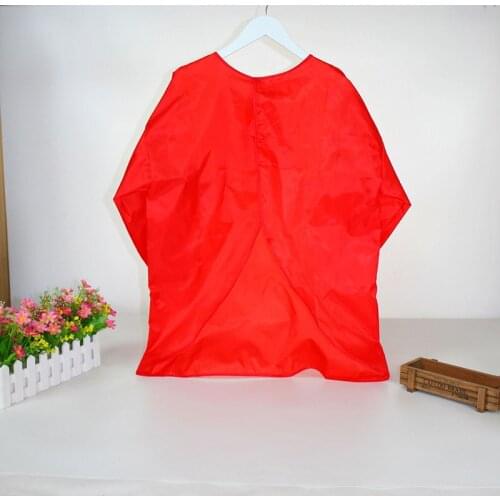 Baby red apron eat food pocket anti-clothing waterproof art bib cloth mealkindergarten art draw clothing apron cover Kids feed